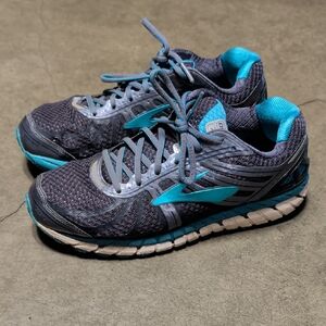 Women's Brooks DNA Athletic Running Shoes - Gray and Blue